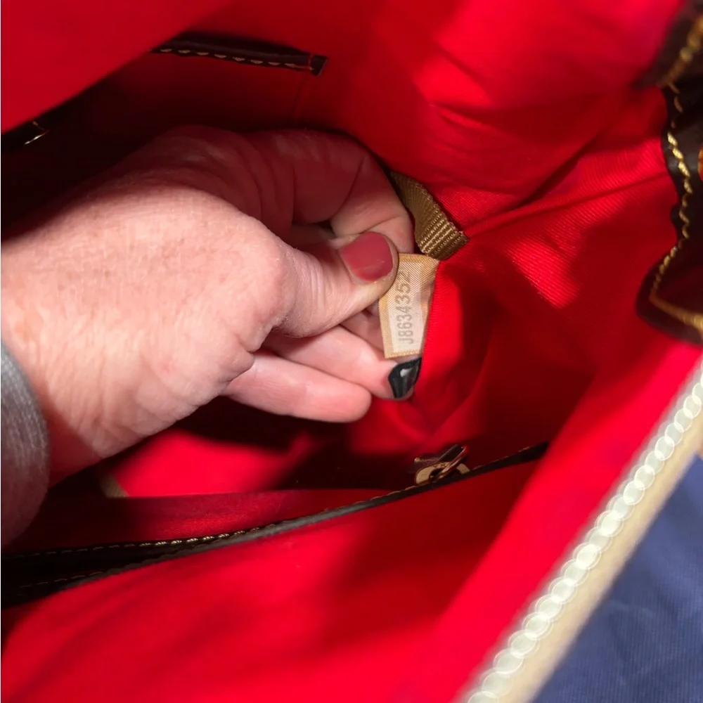 Dooney & Bourke Gabriella Brown Chevron Satchel Purse with Dust Bag